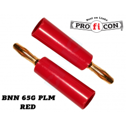 BNN 65G PLM RED ΚΟΚΚΙΝΗ της Pro.fi.con υψηλής ποιότητος φις πλαστική αρσενική μπανάνα επίχρυση banana male plug golden plated